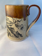 Load image into Gallery viewer, Squash, Butterfly, and Bumblebee ArtPrize Mug - floating orange