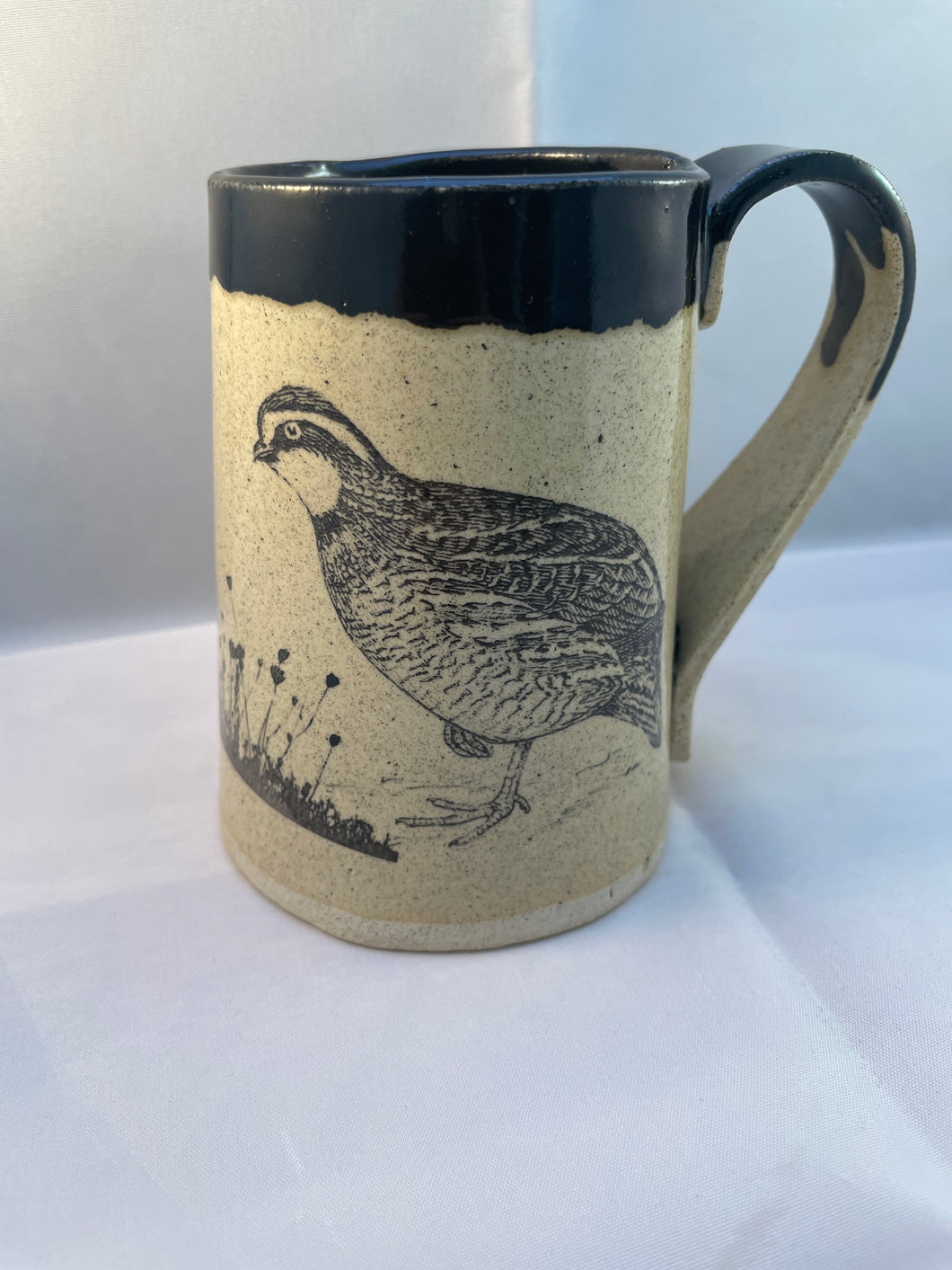 Bobwhite Quail, Butterfly, and Meadow ArtPrize Mug - black