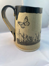 Load image into Gallery viewer, Bobwhite Quail, Butterfly, and Meadow ArtPrize Mug - black
