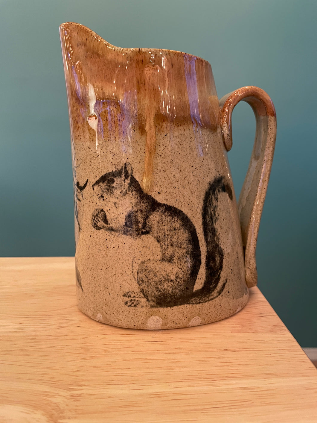 Squirrel and Squash Pitcher